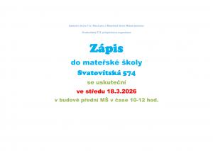Zápis dětí do mateřské školy 